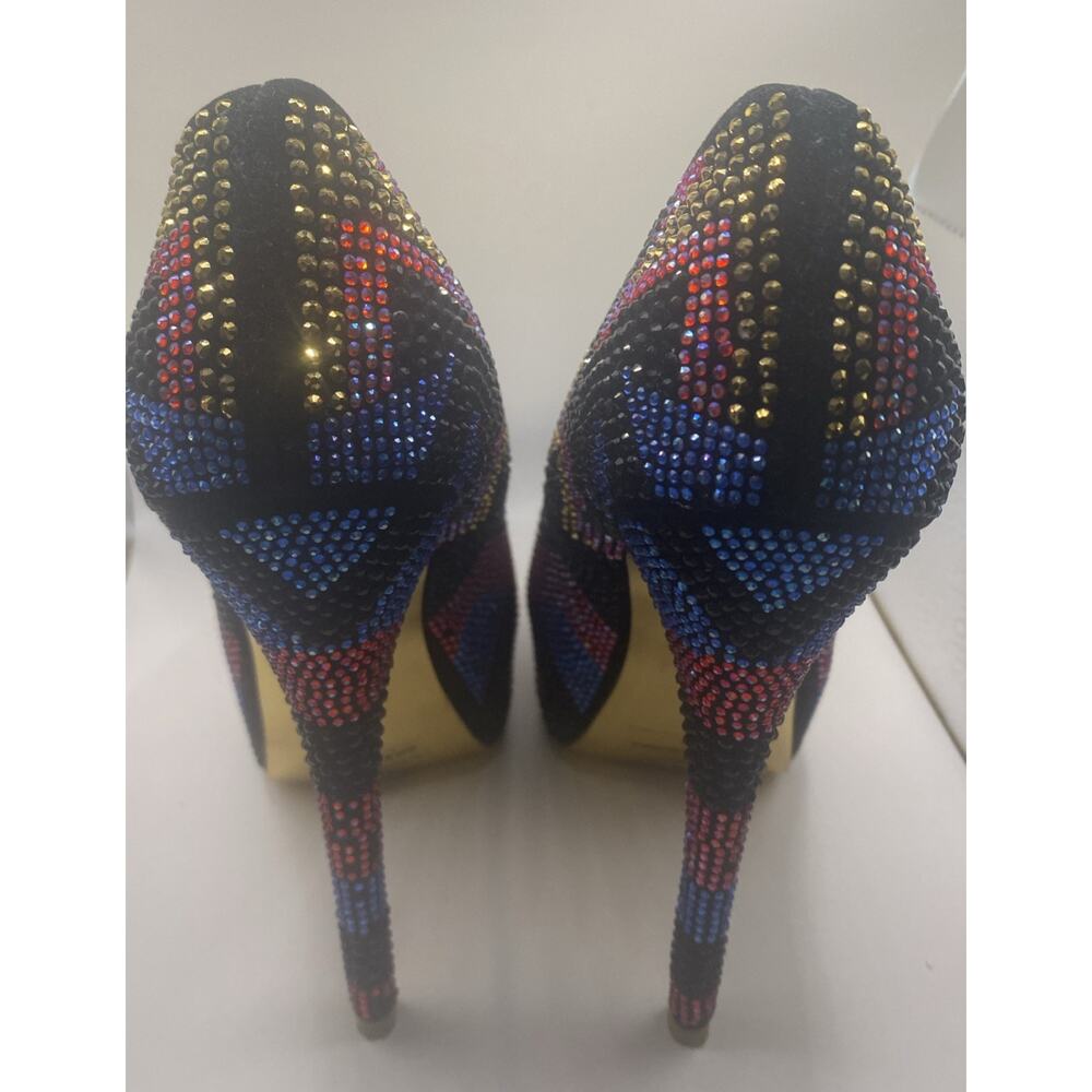 Mascote Beaded Platform Barbie Core Stripper Pole Dancer High Heels Shoes Size 8 - Picture 2 of 14